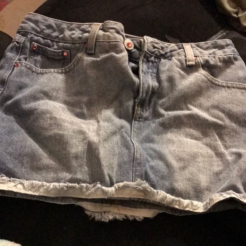 short jean skirt with shorts under